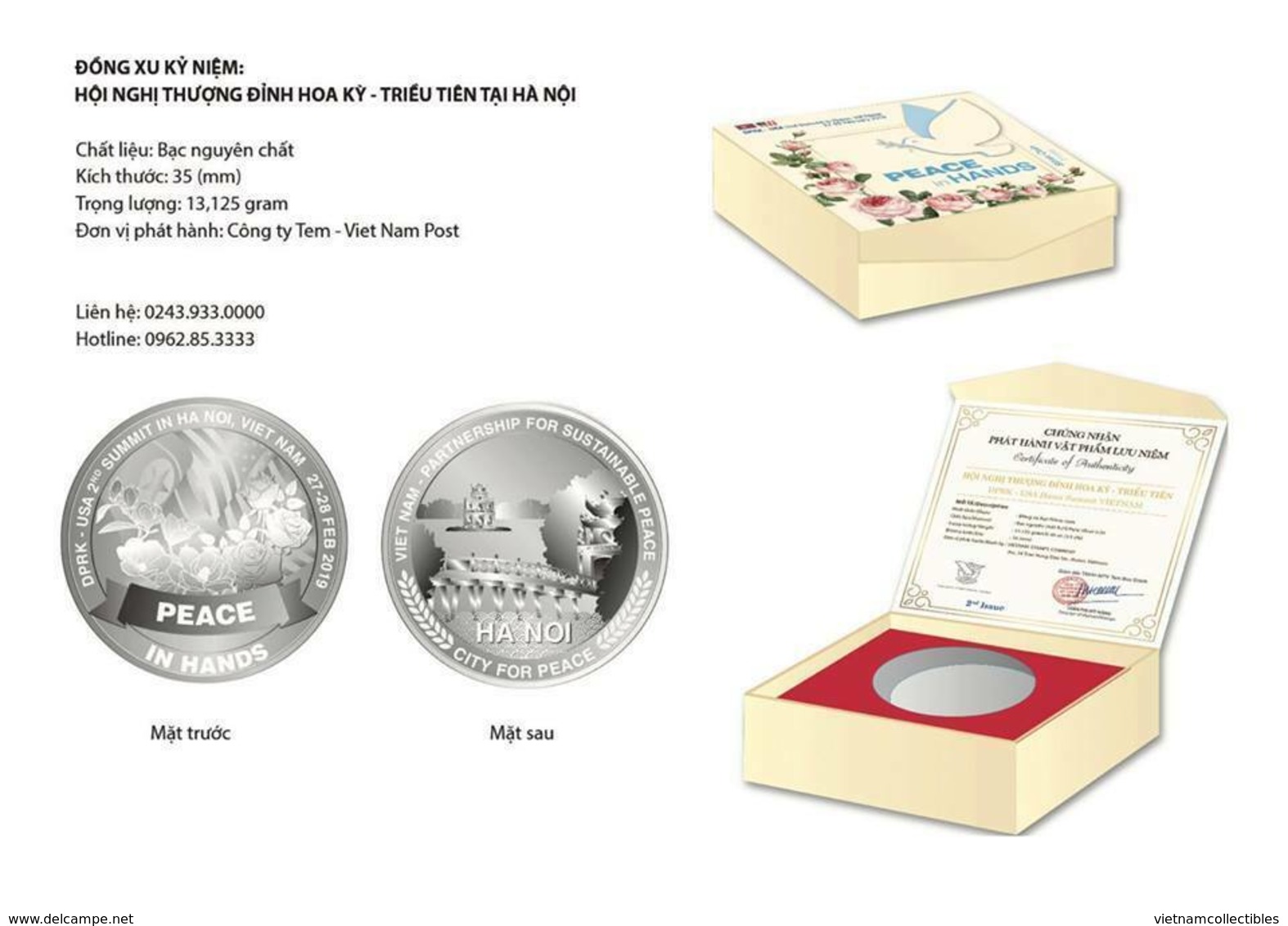 2 Silver Coins for DPRK USA Summit in VIET NAM 2nd